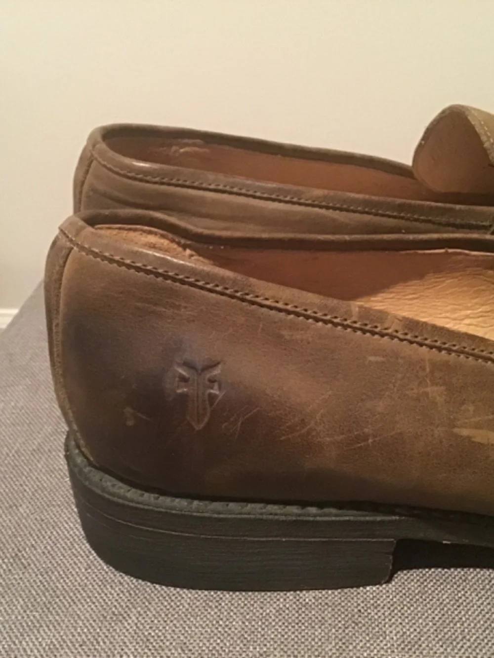 Frye James loafers burnished green loafers size 11